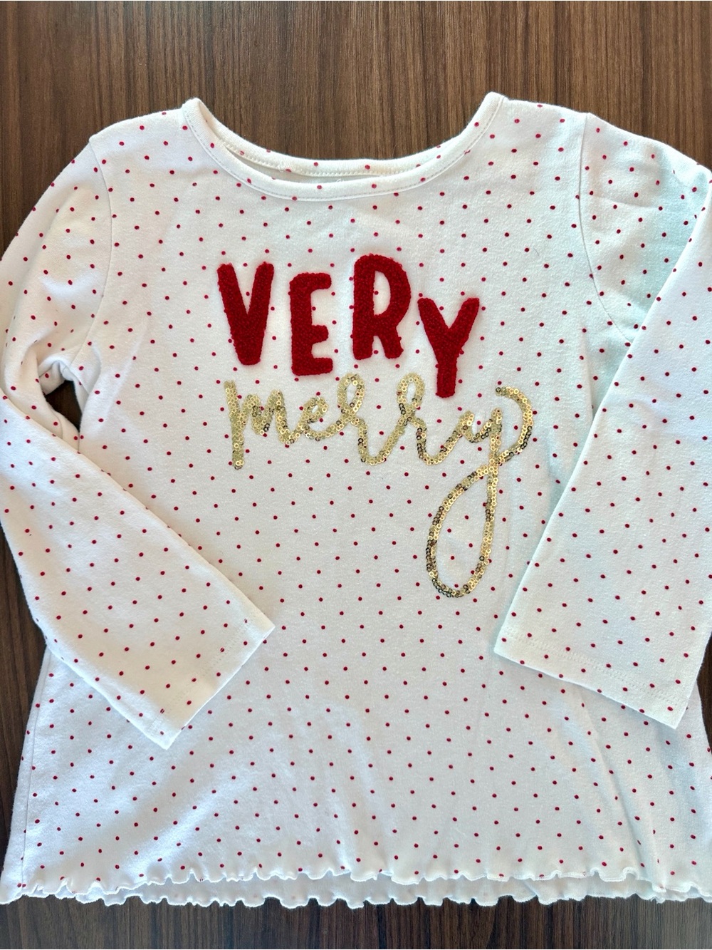 Mud Pie White & Red "Very Merry" Long-Sleeve Kids Top